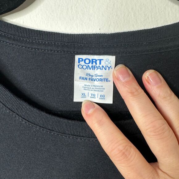 Port & Company Black Short Sleeve Round Neck Scissors Graphic Tee XL - Picture 3 of 8